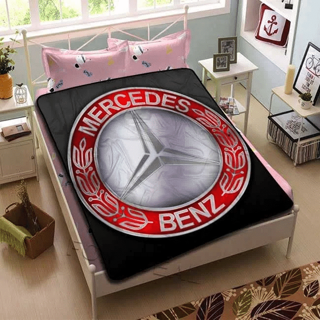 Mercedes Benz Logo Bed Blanket Throw Fleece Quilt