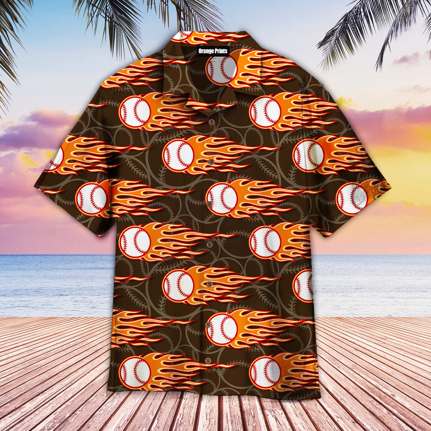 Vintage Baseball Fire Hawaii Shirt For Men Women Ha20892