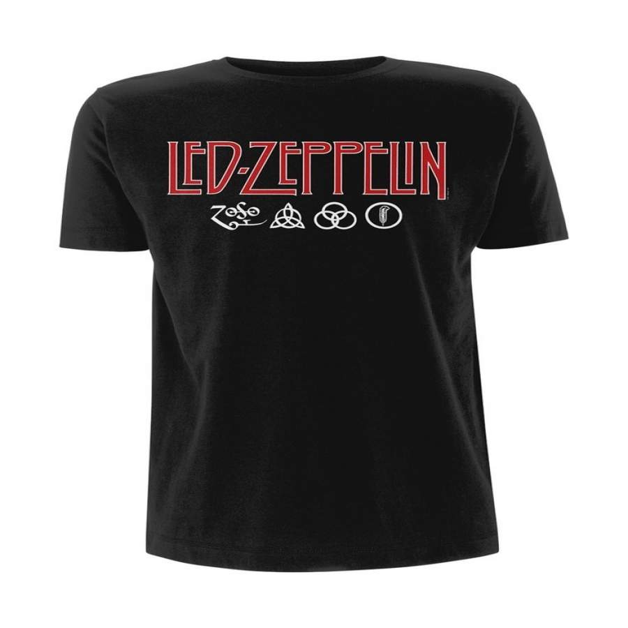 LED Zeppelin Logo and Symbols Jimmy Page Official Tee T-Shirt Mens ...