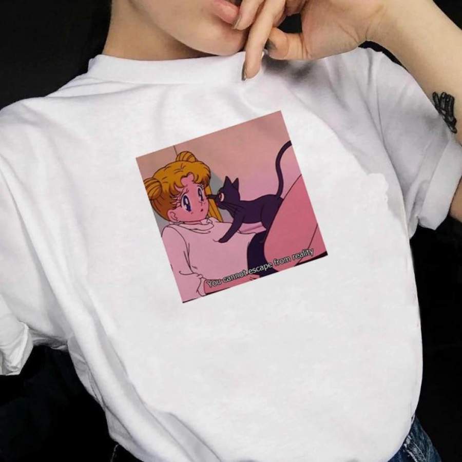 Sailor Moon: We Cannot Escape From Reality Anime Aesthetic T-Shirt