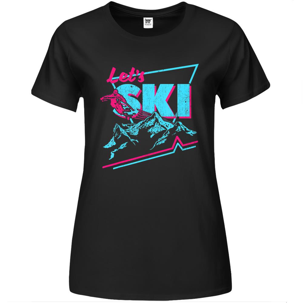 Retro Ski T-Shirt – Vintage 80S 90S Ski Outfit Ski Clothes Premium Womens T Shirts