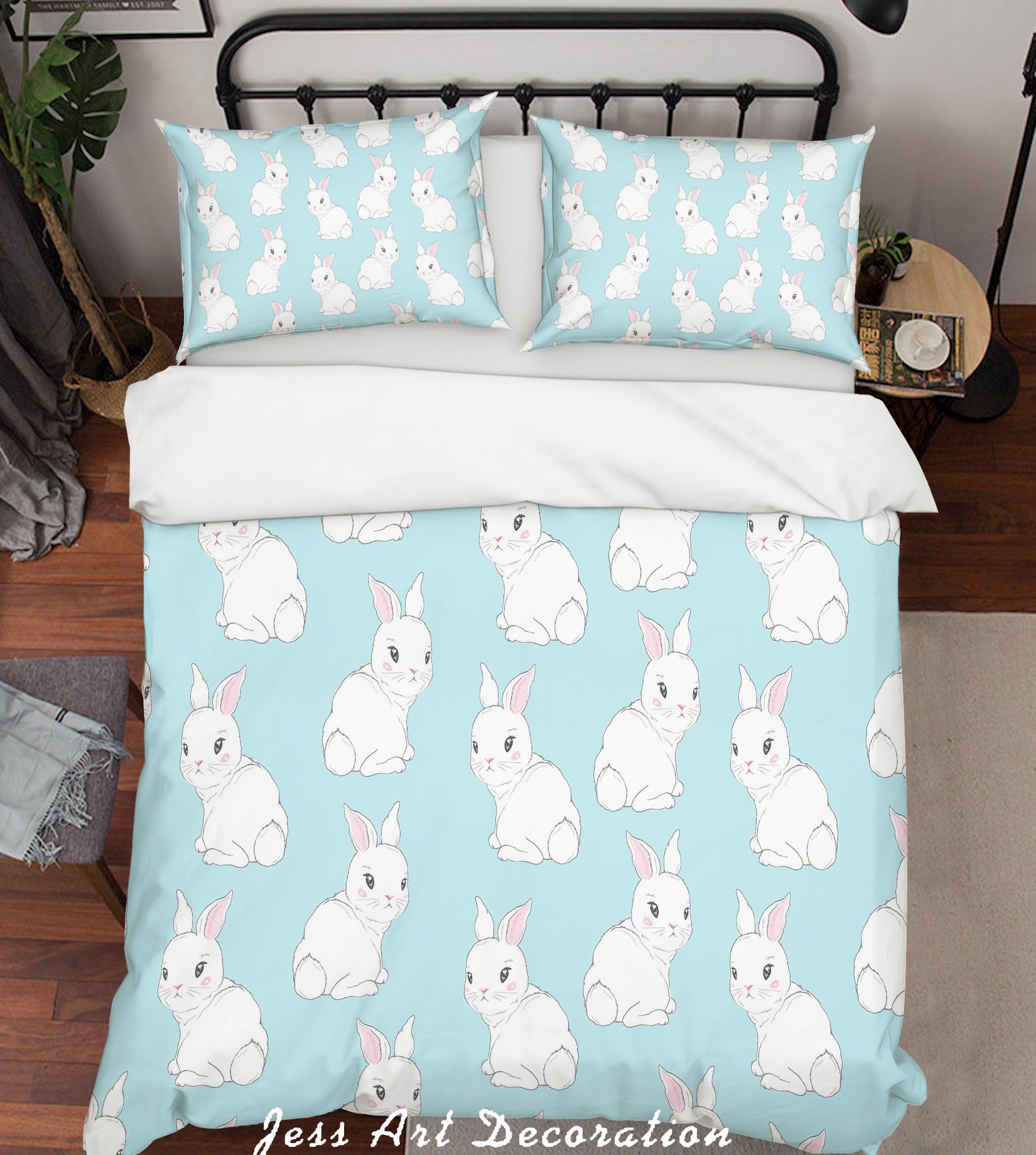 3D Rabbit Pattern Quilt Cover Set Bedding Set Pillowcases  12