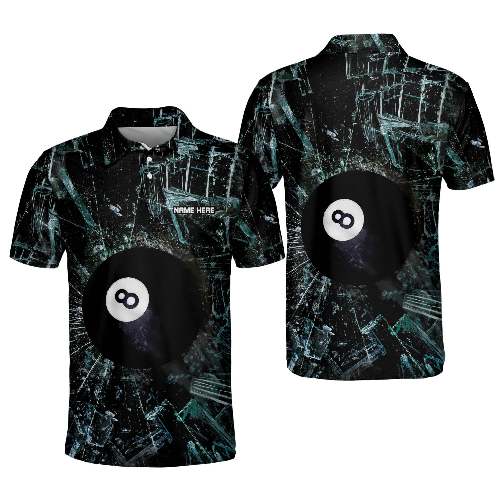 3D Billiards 8 Ball Pool Player Billiard Polo Shirt, Custom Billiard Ball For Team, Men’S Billiard Polo Shirts