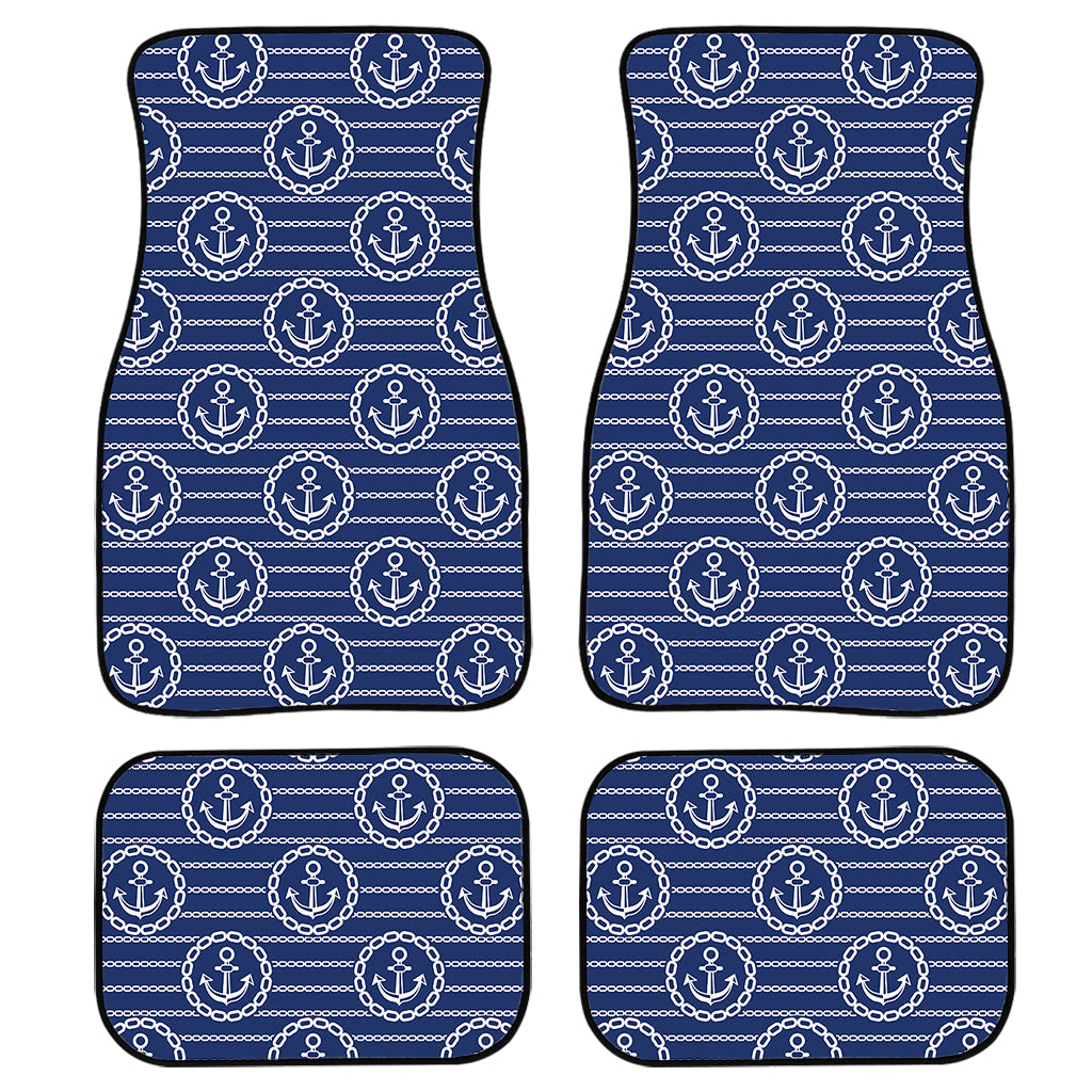 Nautical Anchor Pattern Print Front And Back Car Floor Mats, Front Car Mat