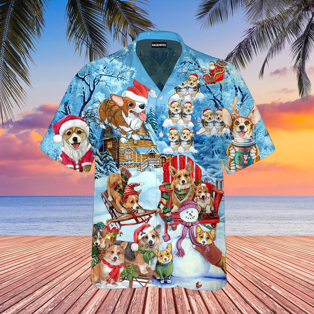 Dog Corgi Christmas Aloha Hawaii Shirts For Men Women Ha61666