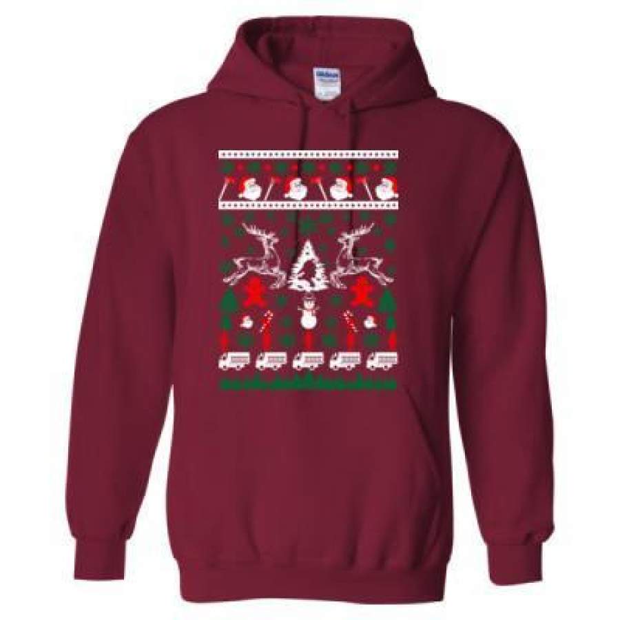 Agr Firefighter Fireman Ugly Christmas Sweater 2023 Xmas – Heavy Blend™ Hooded Sweatshirt