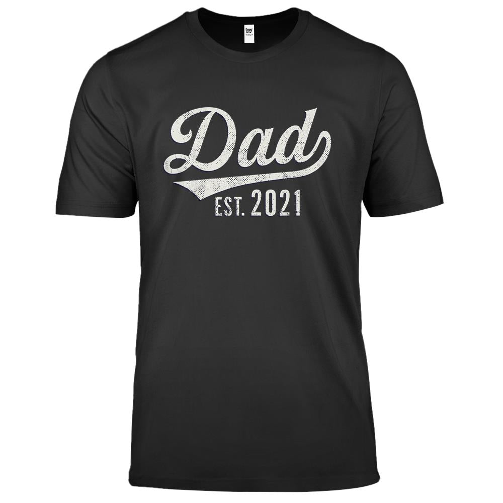 Vintage Mens Tee For Dad Est. 2021 Retro Sporty With Baseball Logo Style Father’s Day Daddy Choice Premium T Shirts