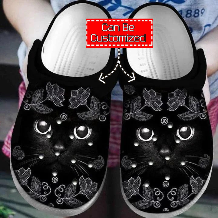 Black Cat Lovers clog Shoes Cat