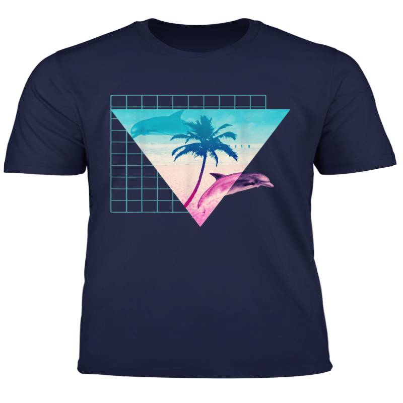 Aesthetic Dolphins 80 S 90S Hypnotic Sunny Beach Design T Shirt