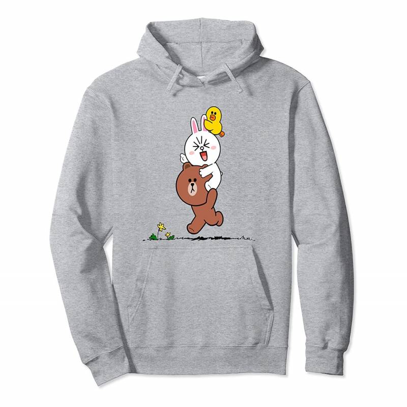 Cute brown bear cony bunny rabbit sally duck lovers running Pullover Hoodie, T Shirt, Sweatshirt