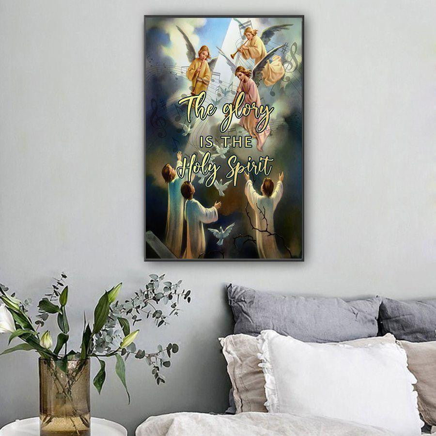 Angel Playing Music With The Holy Spirit Poster – The Glory Is The Holy Spirit Canvas Home Décor Gift For Men Women Friend – Gigo Smart