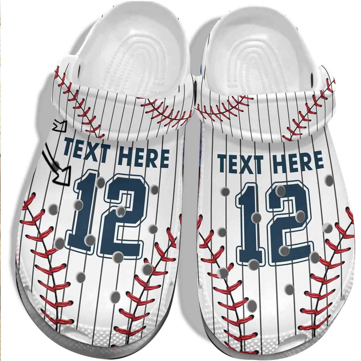 Baseball Player Crocs Shoes Clogs For Batter – Funny Uniform Baseball Personalized Crocs Shoes Clogs Gift For Son Daughter