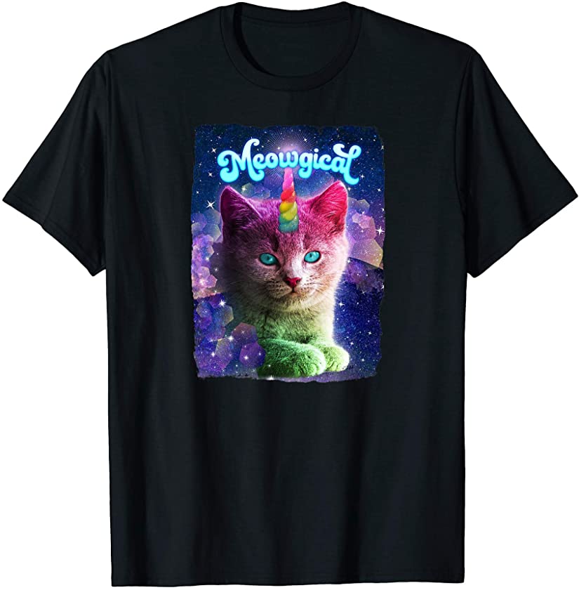 Caticorn Cat Unicorn Funny Rainbow Space Kitten T-Shirt