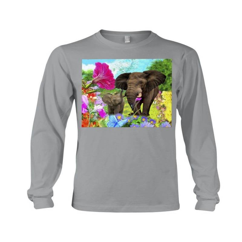 Lovely Phone Case With Colors Forest Gift For Elephant Lovers Unisex Long Sleeve