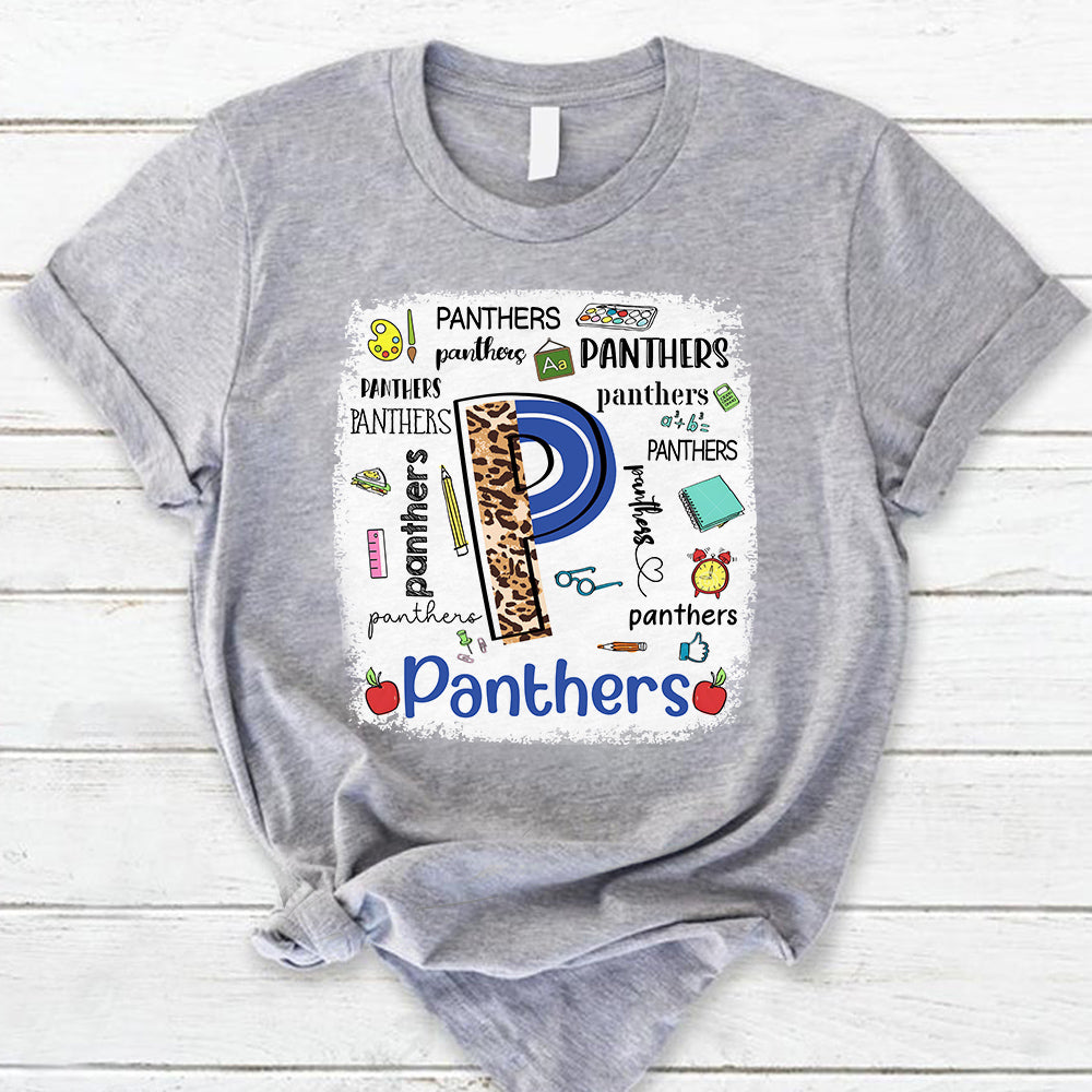 Panthers School Mascot Teacher T- Shirt Ph99 Nh00