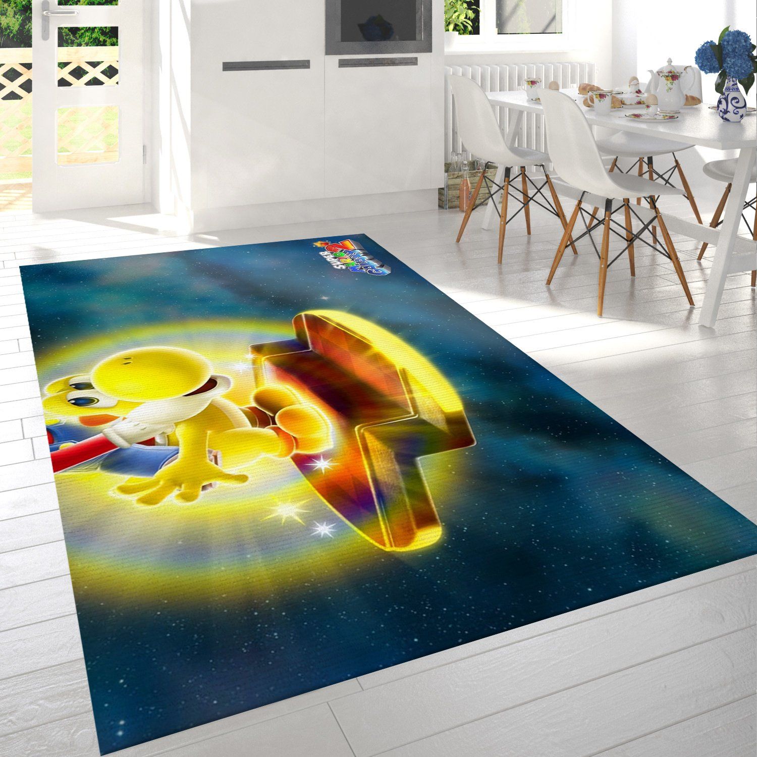 Super Mario Galaxy 2 Poster Dinosaur Yellow Yoshi Star Space Rug Bedroom Rug Home Decor Floor Decor