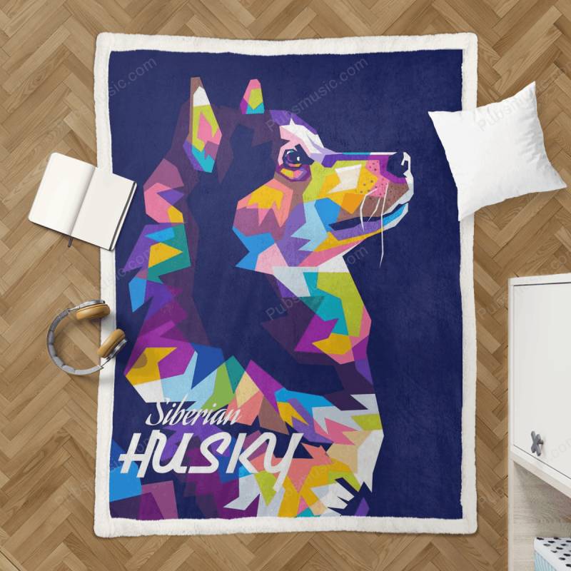 Siberian Husky WPAP – Animals Pop Art Sherpa Fleece Blanket