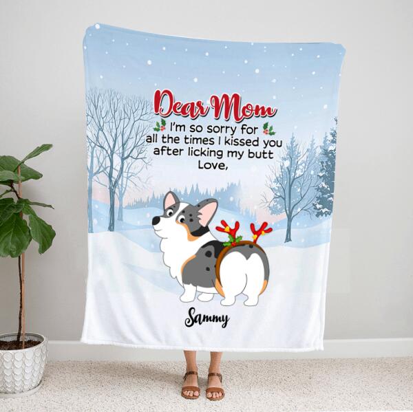 Personalized Dog Lover Blanket – Christmas Gifts For Dog Moms – Up To 6 Dogs