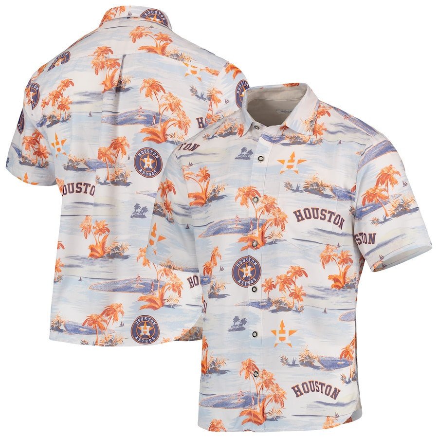 Houston Astros Bahama Coconut Point Island Button-Up Hawaiian Shirt – White