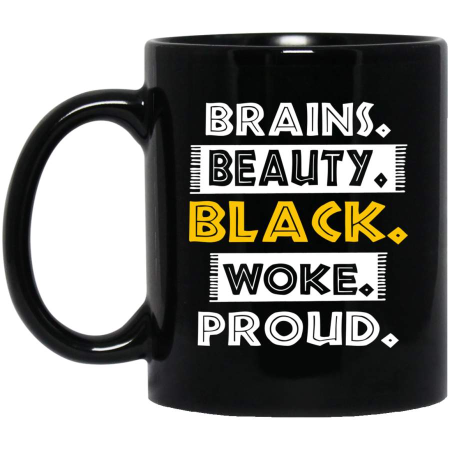 African American Coffee Mug Brain Beauty Black Woke Proud 11oz – 15oz Black Mug