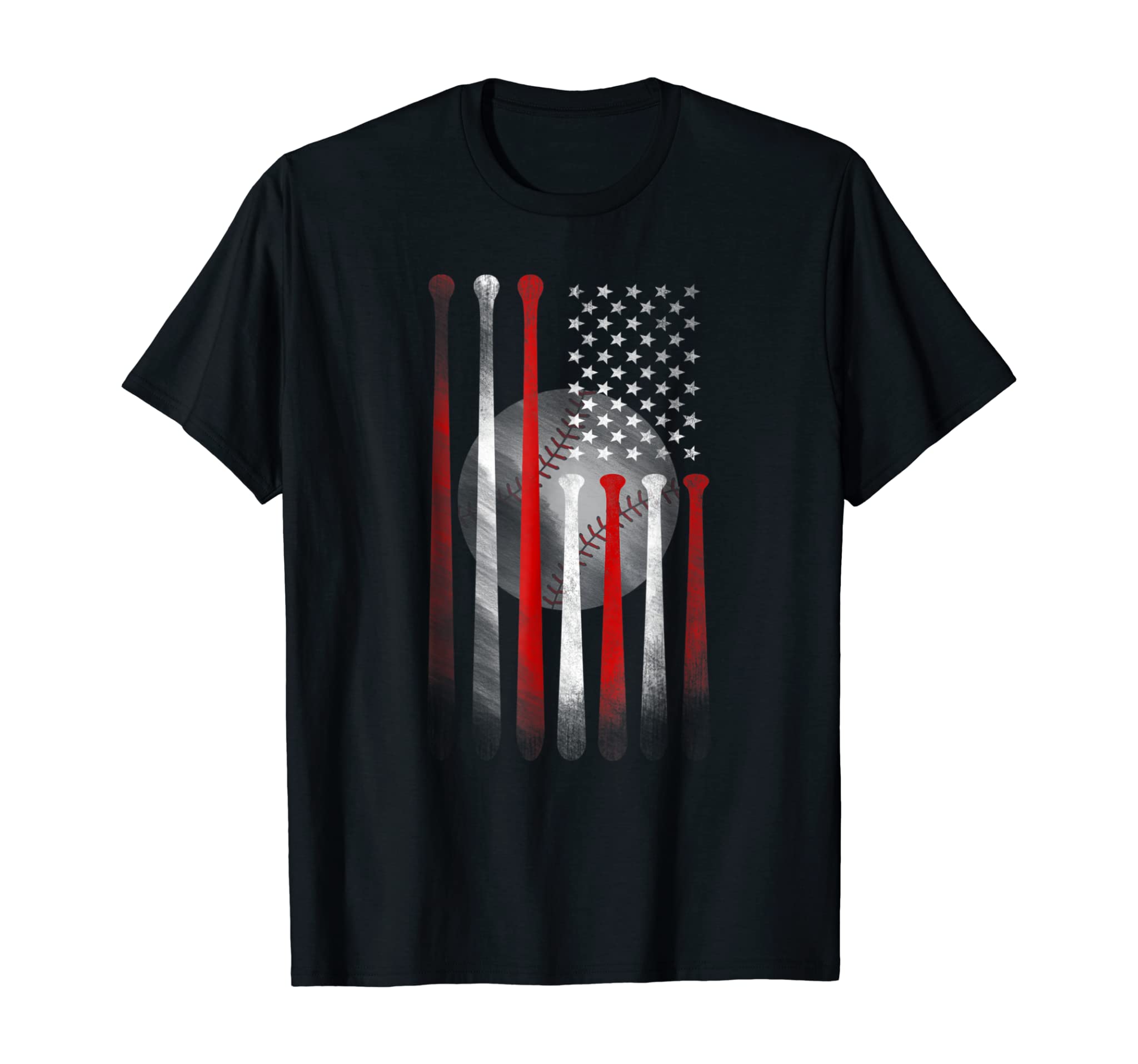 American Flag Vintage Baseball Flag , Dad, Mom Tee