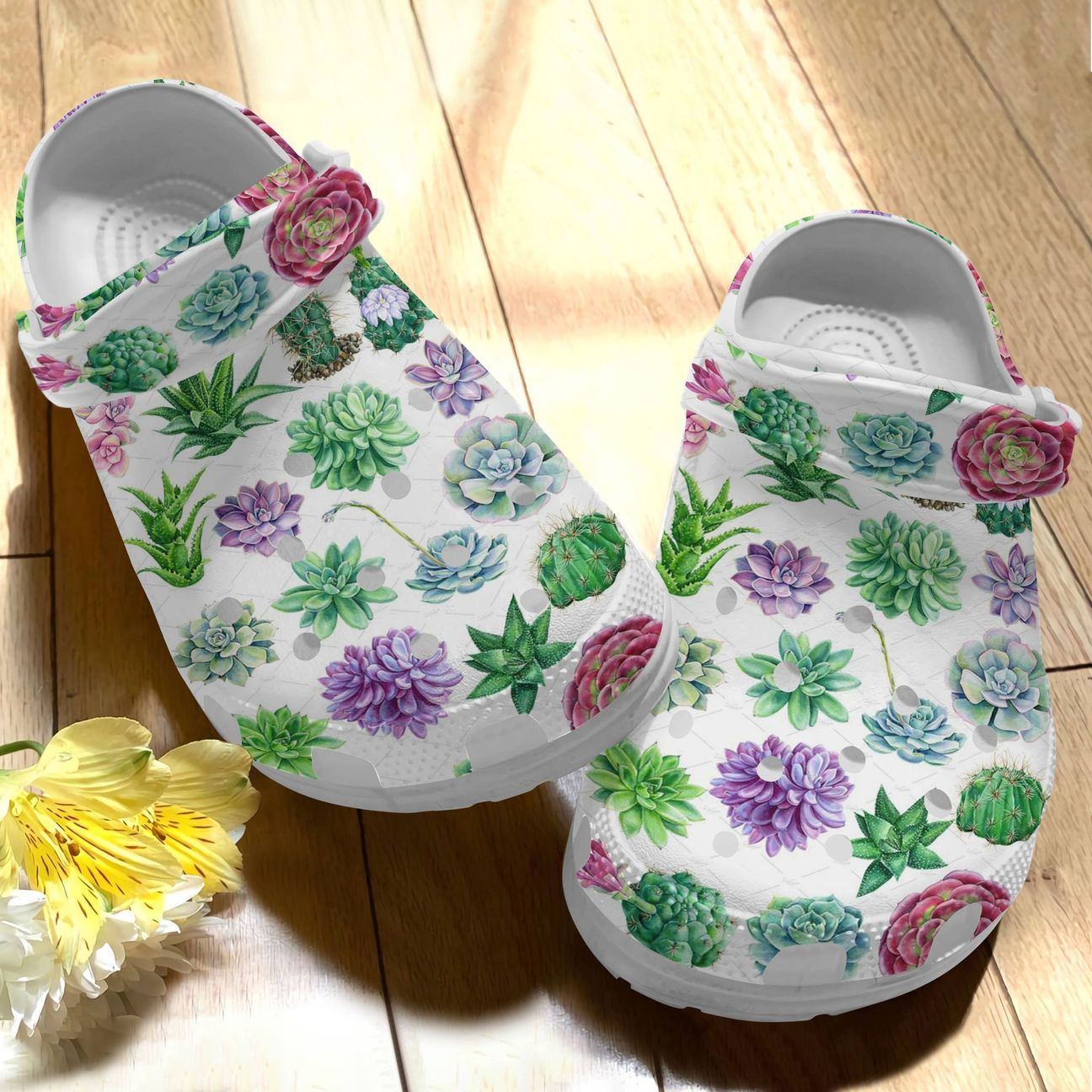 Succulent Personalize Clog, Custom Name, Text, Fashion Style For Women, Men, Kid, Print 3D Succulent Painting