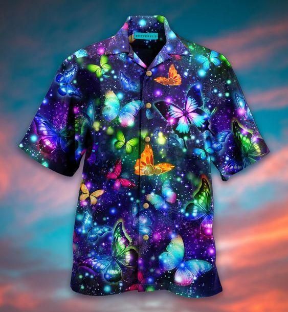 Cover Your Body With Amazing Hawaii Aloha Shirts Colorful Butterflies Ha87734