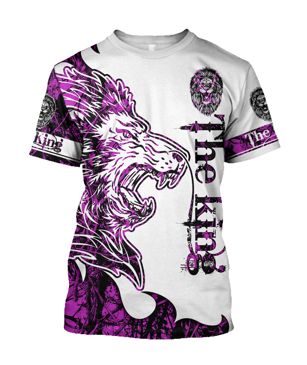 The Purple Lion Tshirt 3D All Over Printed Shirt for Men and Women