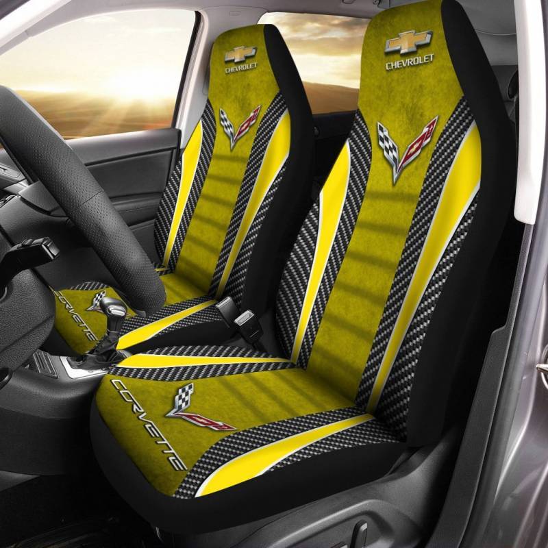 Chevrolet Corvette- NCT Car Seat Cover (Set of 2) Ver1 (Yellow)