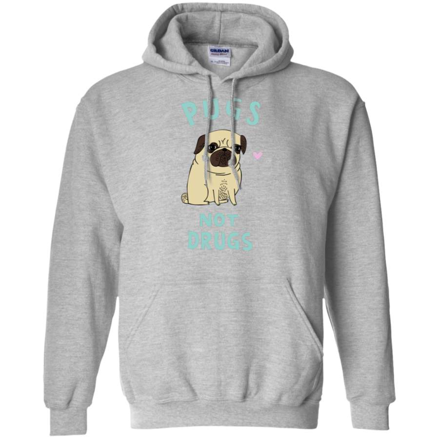 AGR Pugs Not Drugs1 Gildan Pullover Hoodie