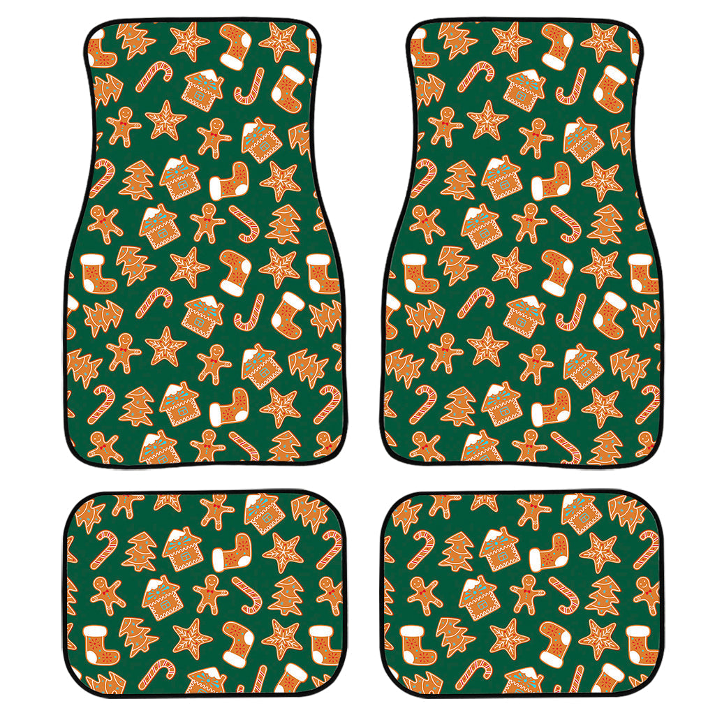 Gingerbread Cookies Pattern Print Front And Back Car Floor Mats, Front Car Mat