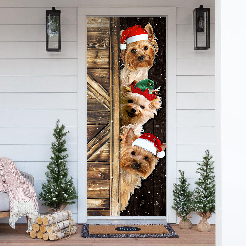 Tmarc Tee Yorkshire Terrier Door Cover Christmas Gift Home Decor