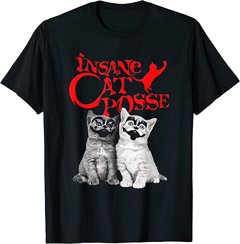 Retro Halloween Design Insane Cats Posse Love Cute Kittens T-Shirt