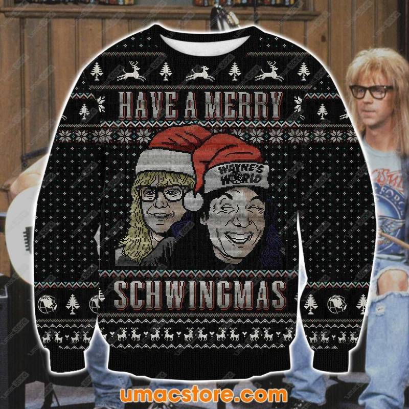 Wayne’s World 3D Print Ugly Christmas Sweatshirt