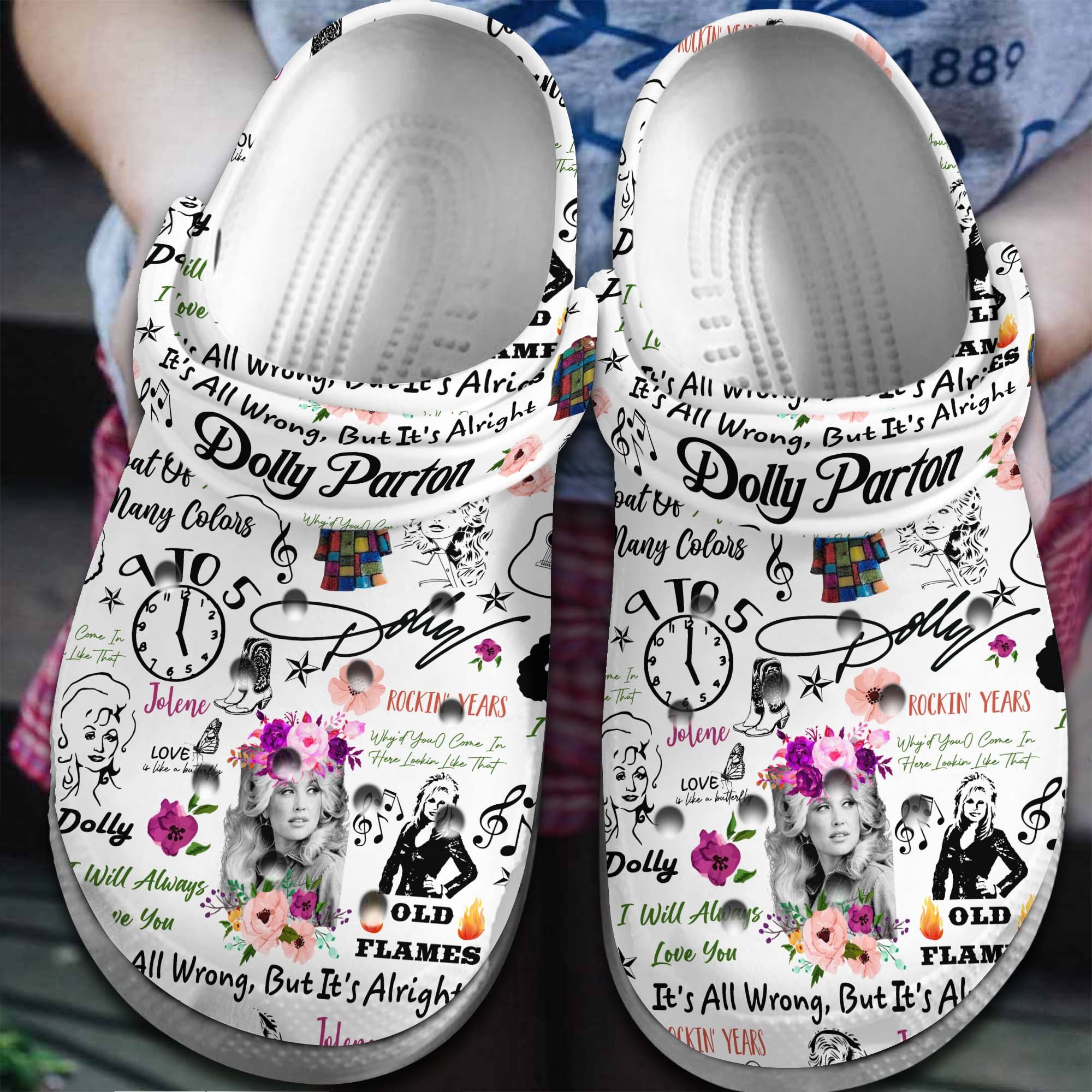 Dolly Parton Music Crocs Crocband Clogs Shoes Comfortable For Men Women and Kids 2