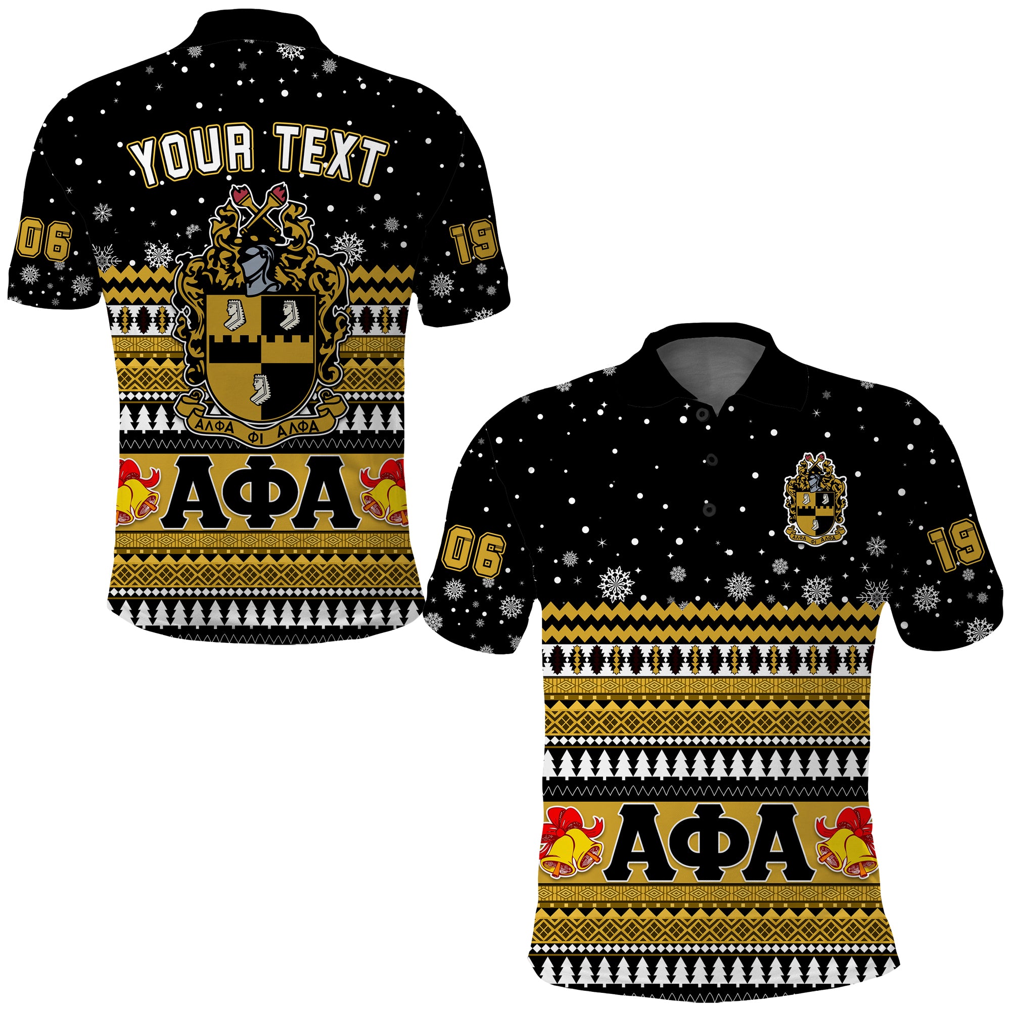 (Custom Personalised) Alpha Phi Alpha Christmas Polo Shirt African Pattern Lt13