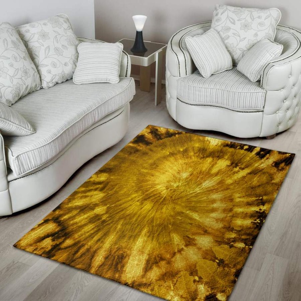 Gold Tie Dye Area Rug