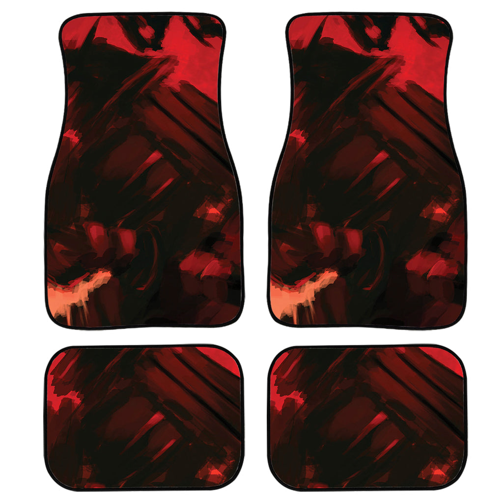 Red Sunset Samurai Print Front And Back Car Floor Mats, Front Car Mat