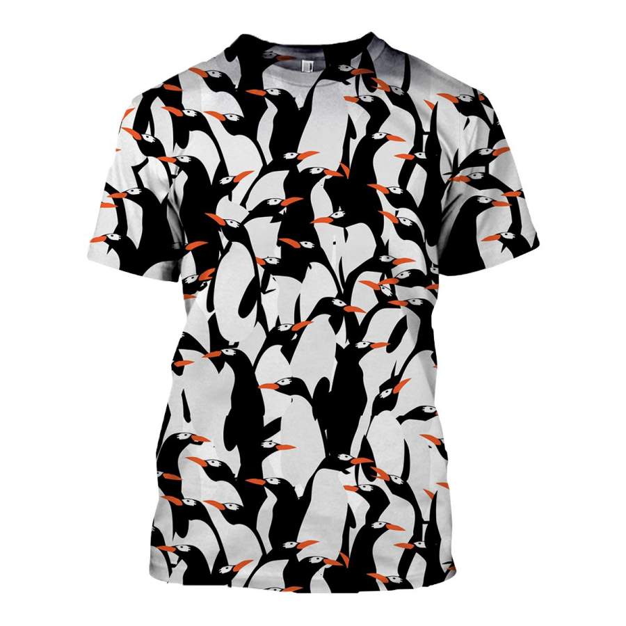 3D All Over Printed Penguin T Shirt Hoodie 151201