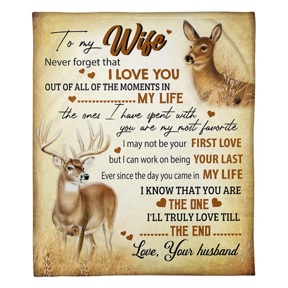 To My Wife You Are The One I’Ll Truly Love Till The End Fleece Blanket Family Gift Home Decor Bedding Couch Sofa Soft And Comfy Cozy