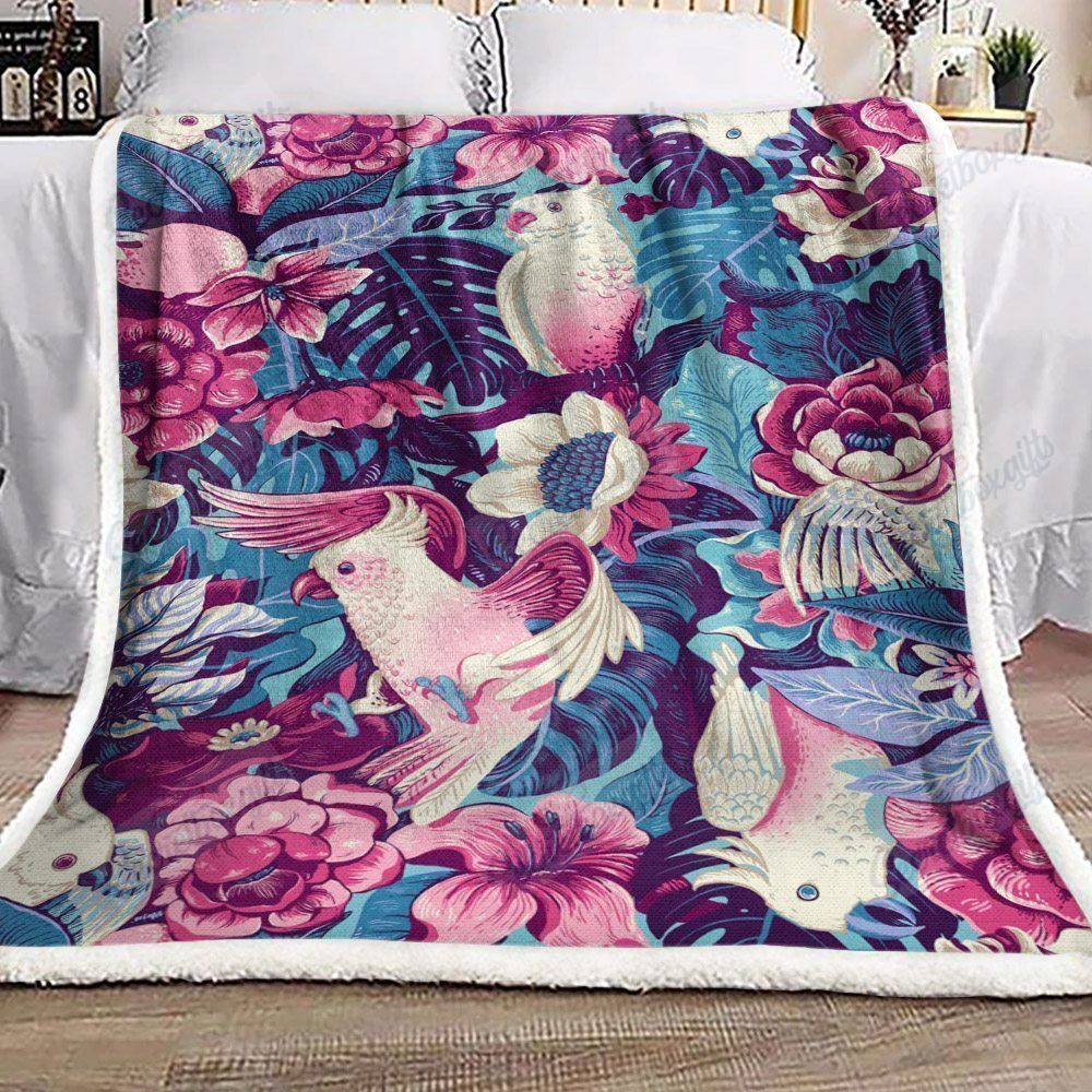 Parrot And Flower Gs-Cl-Dt2506 Fleece Blanket