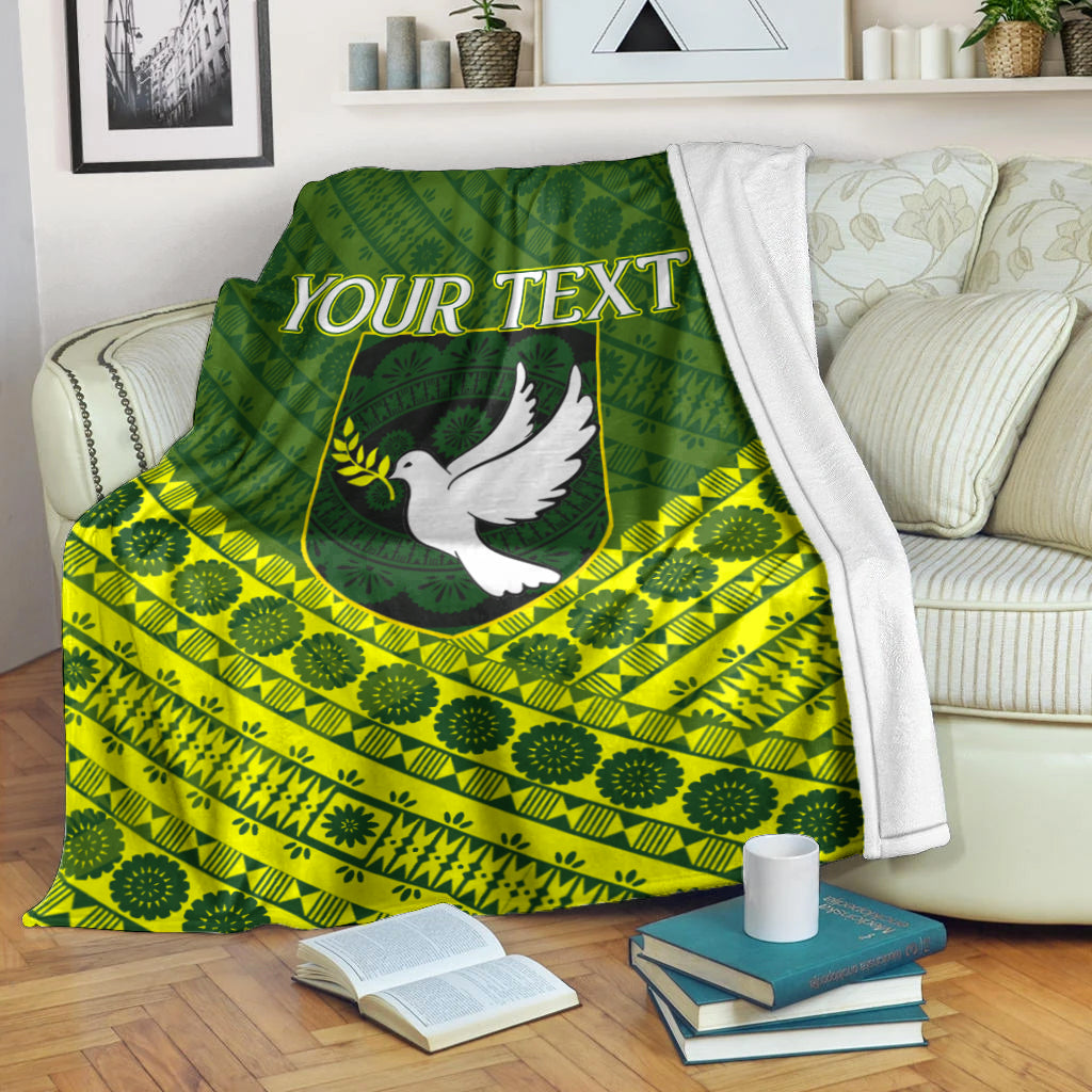 (Custom Personalised) Tailevu Rugby Union Fiji Blanket – Tapa Pattern – Lt12