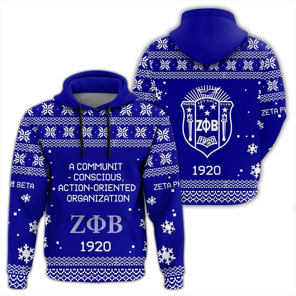 Sorority Hoodie – Zeta Phi Beta Xmas Motto Pullover Hoodie