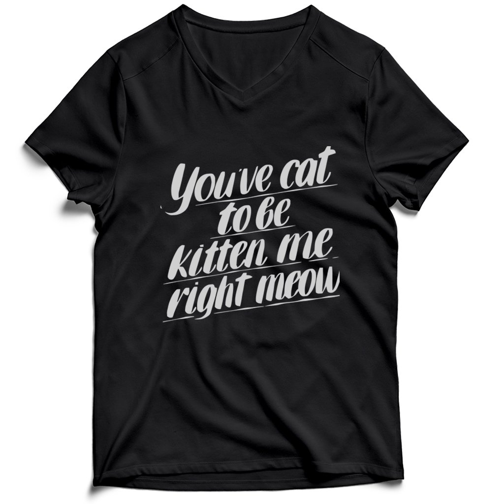 You Ve Cat To Be Kitten Me Right Moew Kill Men’s V-Neck Tee T-Shirt