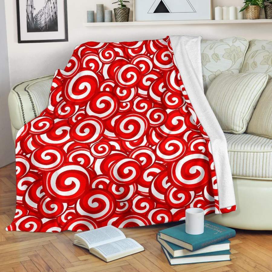 Candy Cane Pattern Print Blanket