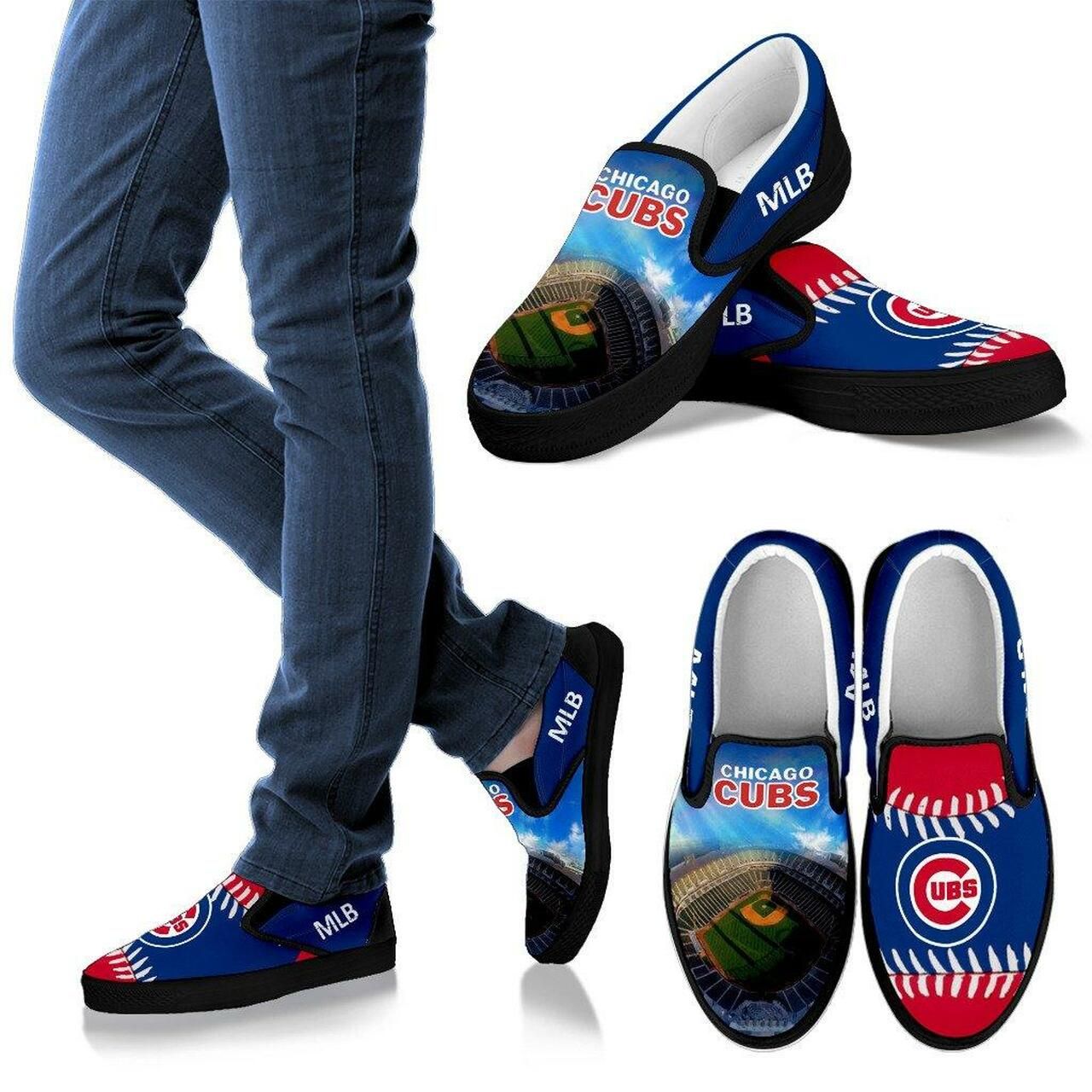 Chicago Cubs Slip-On Slip On Shoes Proud Of Stadium Shoes16256