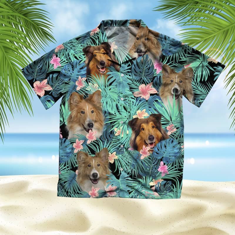 Felacia Scotch Collie Summer Leaves Hawaii Shirt Ha27951