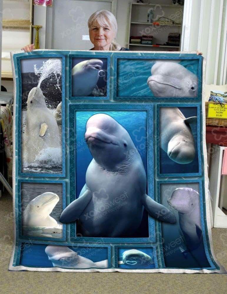 Beluga Whale CL05100046MDF Sherpa Fleece Blanket