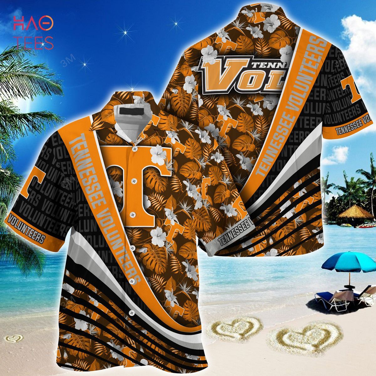 NCAA Tennessee Volunteers Orange Black Hawaiian Shirt