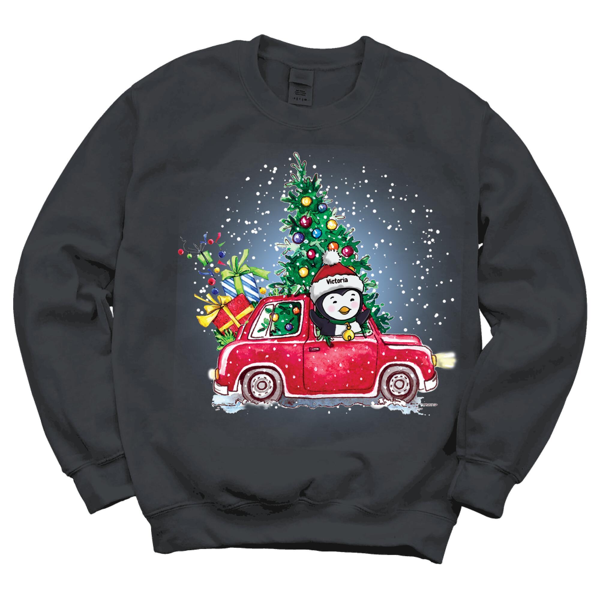 ln 2 penguin family car sweatshirt